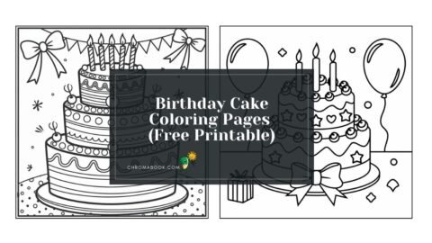 A detailed birthday cake coloring page featuring layers, candles, and decorations, perfect for a fun, creative activity. Free printable!