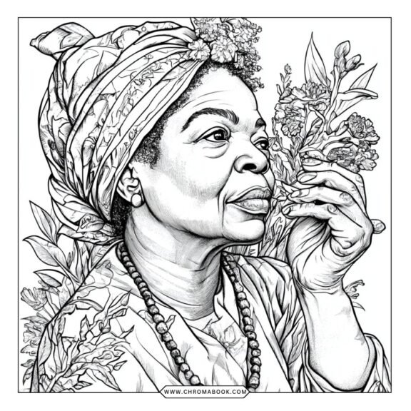 A vibrant Black History Month coloring page featuring iconic figures in history, perfect for a free printable activity.