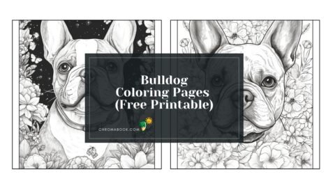 A playful bulldog illustration designed as a coloring page, featuring intricate patterns for fun creativity. Free printable available!