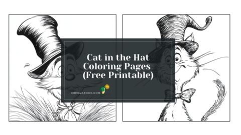 A whimsical Cat in the Hat coloring page featuring the iconic character surrounded by playful patterns; free printable for creative fun!