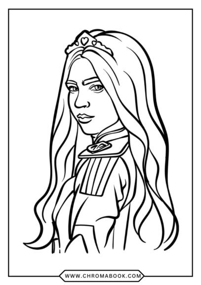 A Disney Descendants coloring page featuring iconic characters in an intricate design, perfect for a fun, creative experience. Free printable!