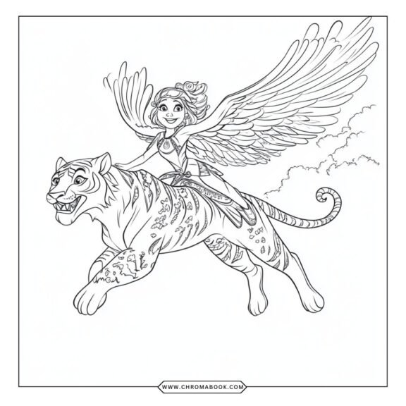 A whimsical Elena of Avalor coloring page featuring intricate designs, perfect for creativity. Free printable for endless fun!
