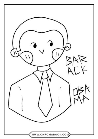 A festive Presidents Day coloring page featuring iconic symbols like the American flag and the White House, perfect for a free printable.