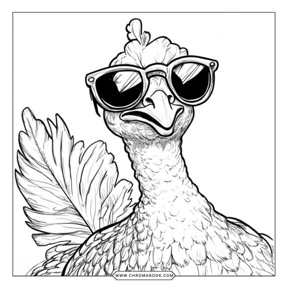 A festive Thanksgiving-themed coloring page featuring a cornucopia, autumn leaves, and pumpkins, perfect for family fun! Free printable.