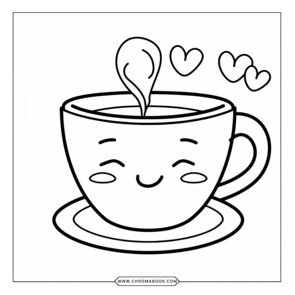 A whimsical Valentine's Day coloring page featuring hearts, roses, and cute animals, perfect for a free printable activity.