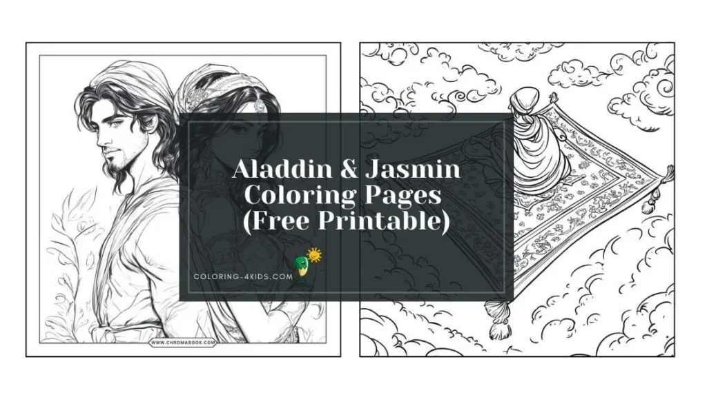 aladdin and jasmin coloring
