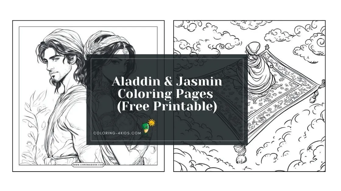 aladdin and jasmin coloring