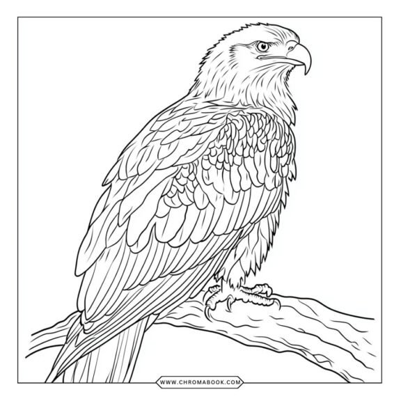 A majestic bald eagle soaring against a backdrop of intricate patterns, perfect for a creative coloring page. Free printable design!