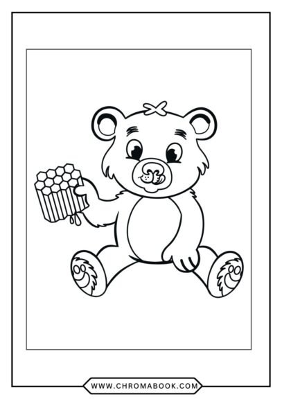 A whimsical bear surrounded by intricate floral patterns, perfect for creativity. Free printable coloring page for endless fun!