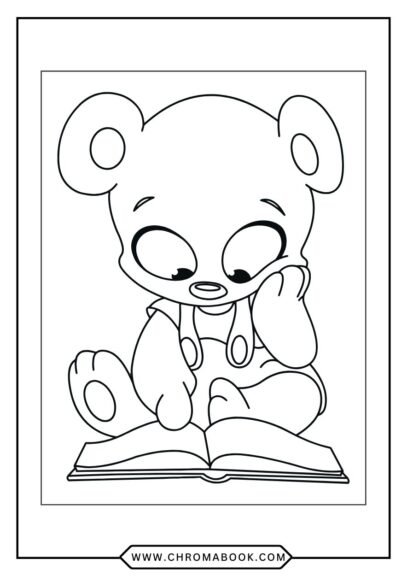 A whimsical bear surrounded by intricate floral patterns, perfect for relaxation. Coloring page, free printable for creative fun!