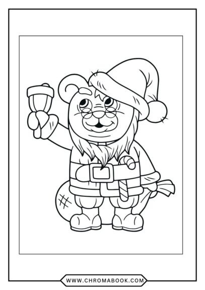 A whimsical bear surrounded by nature elements, perfect for a fun coloring page. Download this free printable to unleash your creativity!