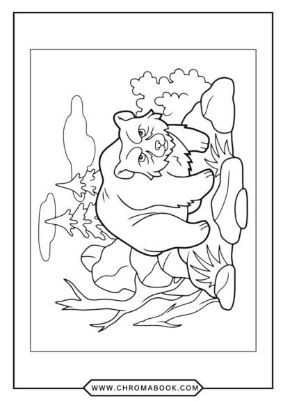 A whimsical bear surrounded by intricate floral patterns, perfect for creativity. Free printable coloring page for all ages!