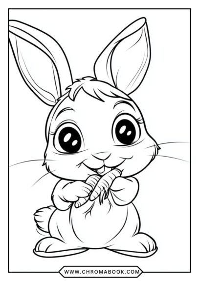 A whimsical bunny surrounded by floral patterns, perfect for a relaxing coloring page. Enjoy this free printable for creative fun!