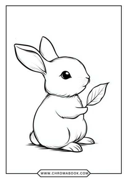 A whimsical bunny surrounded by flowers and swirling patterns, perfect for a relaxing coloring page. Free printable for all ages!