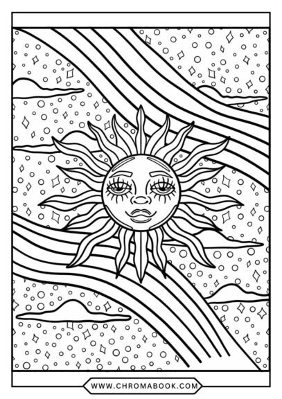 A surreal, intricate mandala featuring twisted shapes and eerie patterns, perfect for a spooky vibe. Free printable coloring page.