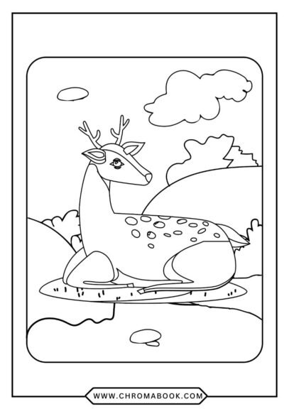 A serene deer surrounded by intricate floral patterns, perfect for relaxation and creativity. Free printable coloring page for all ages!
