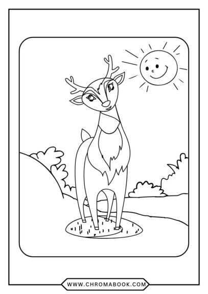 A serene deer surrounded by intricate floral patterns, perfect for a relaxing coloring page. Free printable for creative fun!