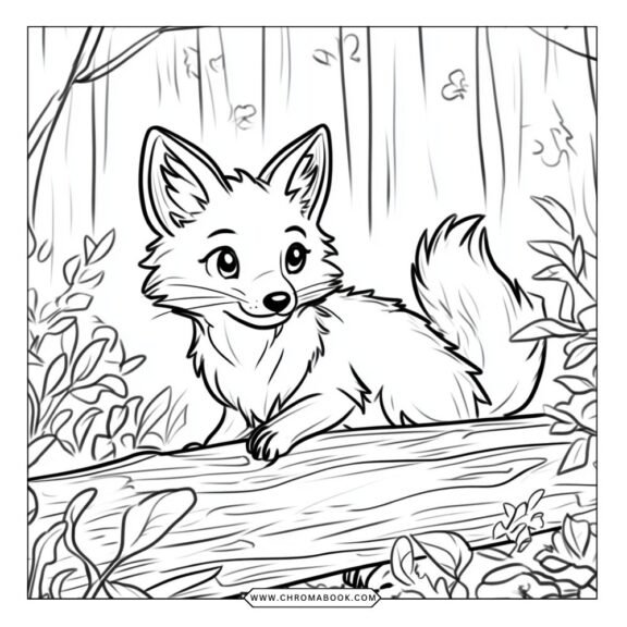 A whimsical fox surrounded by intricate floral patterns, perfect for a relaxing coloring page. Download this free printable!