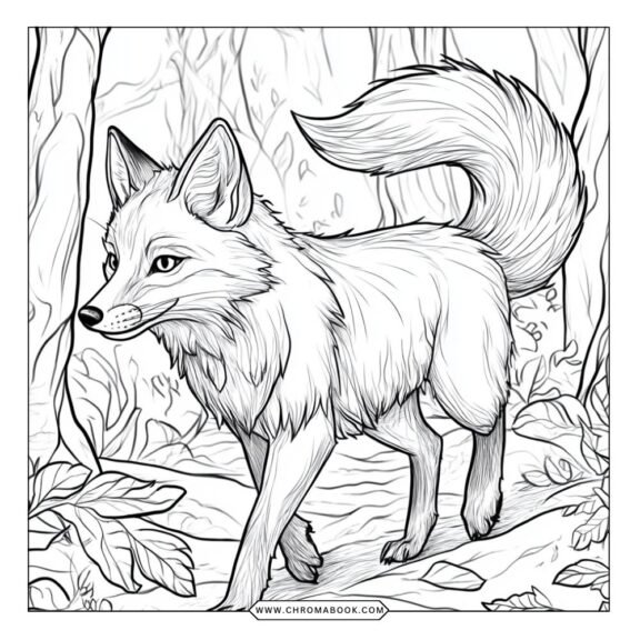 A whimsical fox surrounded by intricate floral patterns, perfect for kids and adults alike. Free printable coloring page for creative fun!