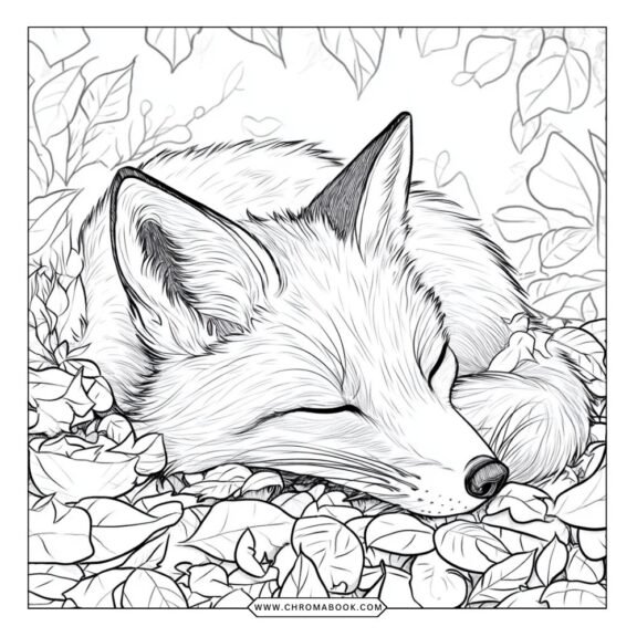 A whimsical fox surrounded by intricate floral patterns in this free printable coloring page, perfect for creative relaxation.