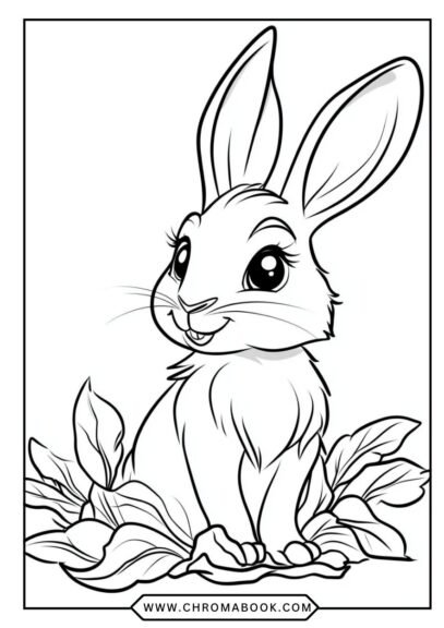 A whimsical rabbit surrounded by floral patterns and swirls, perfect for creativity. Enjoy this free printable coloring page!