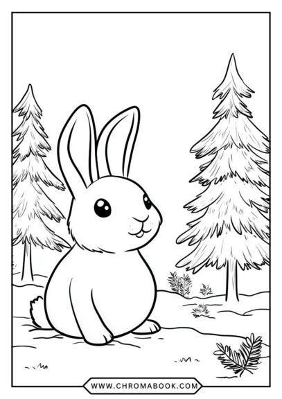 A whimsical rabbit surrounded by floral patterns and swirling designs, perfect for creative fun. Free printable coloring page!