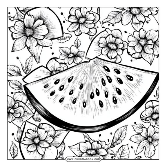 A vibrant summer-themed coloring page featuring playful animals, flowers, and sun motifs. Perfect for a fun, free printable activity!