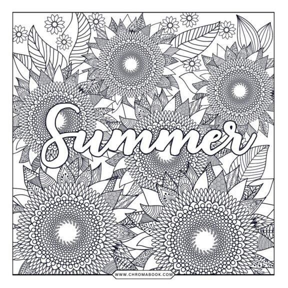 A vibrant summer-themed coloring page featuring playful animals frolicking in a sunny meadow, perfect for a free printable activity.