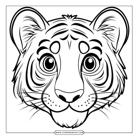 A detailed tiger coloring page featuring intricate patterns, perfect for creative expression. Free printable for endless fun!