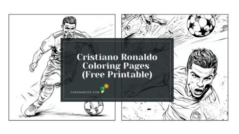 A dynamic coloring page featuring Cristiano Ronaldo in action, perfect for fans. Download this free printable to unleash your creativity!