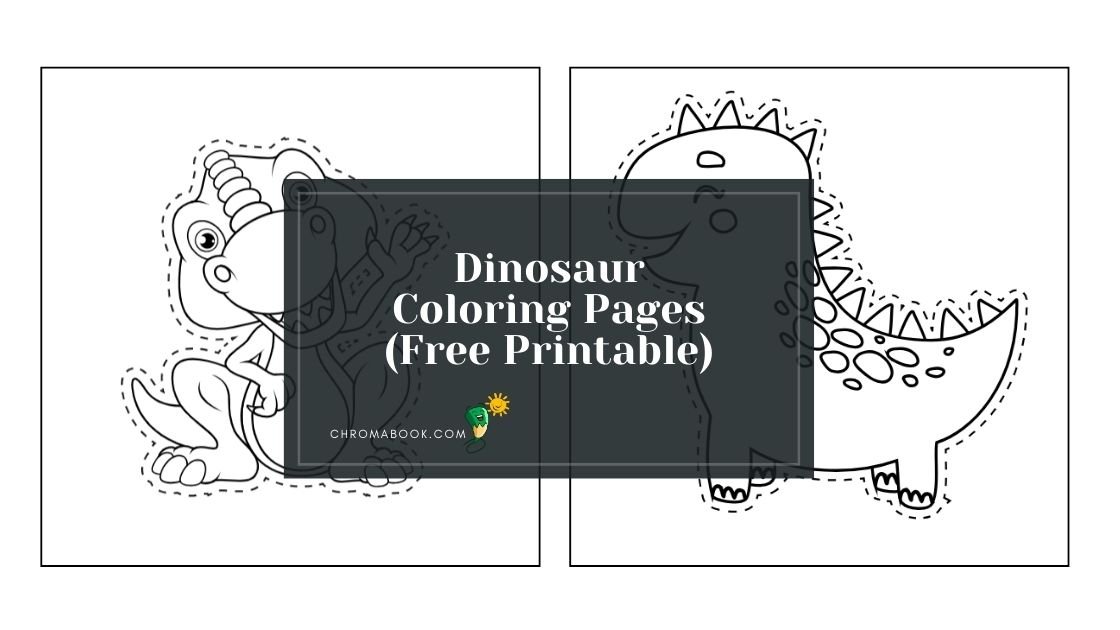 A fun dinosaur coloring page featuring various dinosaur species in playful poses, perfect for kids. Free printable for endless creativity!