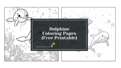 A playful dolphin surrounded by waves and bubbles, designed as a fun coloring page. Perfect for kids! Free printable!
