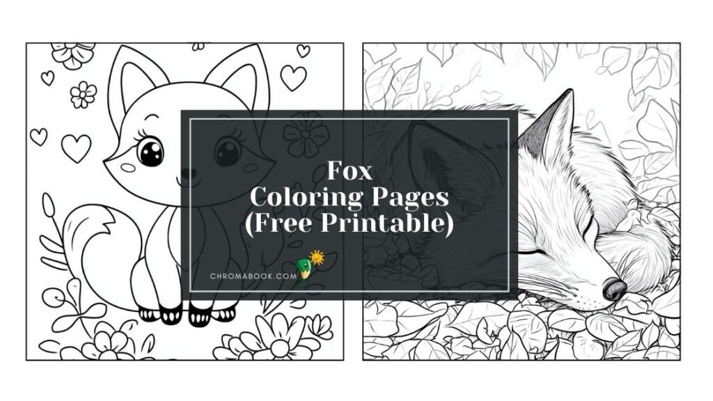 A whimsical fox coloring page featuring intricate patterns and details, perfect for creative expression. Free printable design!