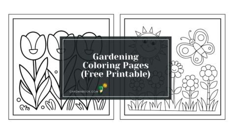 A delightful gardening coloring page featuring intricate floral patterns and playful garden animals, perfect for a free printable activity.