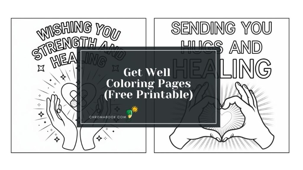 A cheerful get well coloring page featuring whimsical animals in a garden, perfect for uplifting spirits. Free printable for all ages!