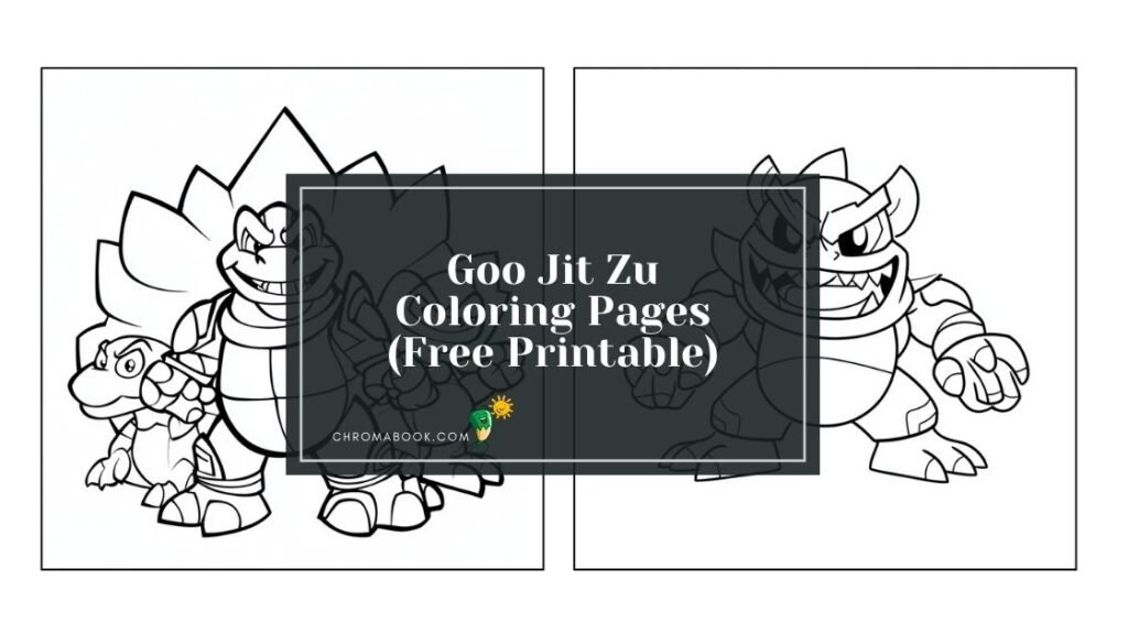 A fun Goo Jitsu coloring page featuring playful characters in dynamic poses, perfect for kids. Download this free printable now!