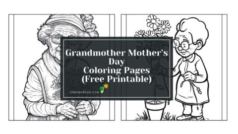 A beautiful floral design featuring hearts and flowers, perfect for a Grandmother's Day theme. Free printable coloring page to celebrate love!