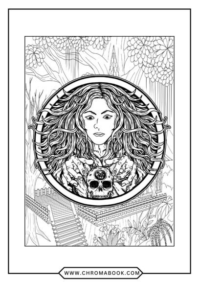 A whimsical Halloween coloring page featuring spooky pumpkins, bats, and ghosts, perfect for kids. Free printable for festive fun!