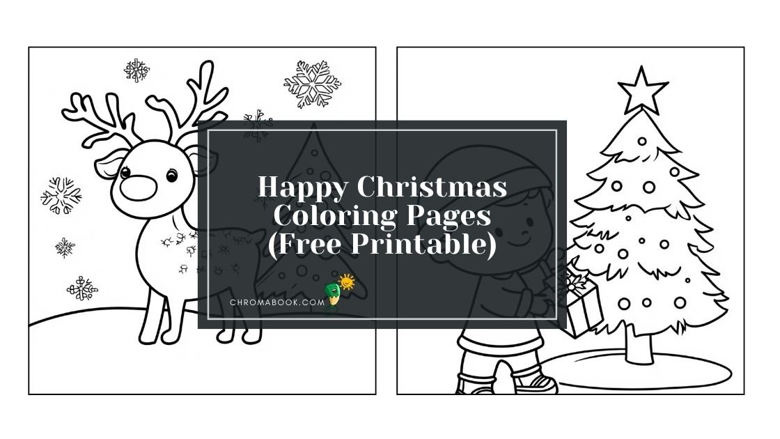 A festive Christmas-themed coloring page featuring cheerful holiday decorations, ornaments, and a snowman, perfect for a free printable.