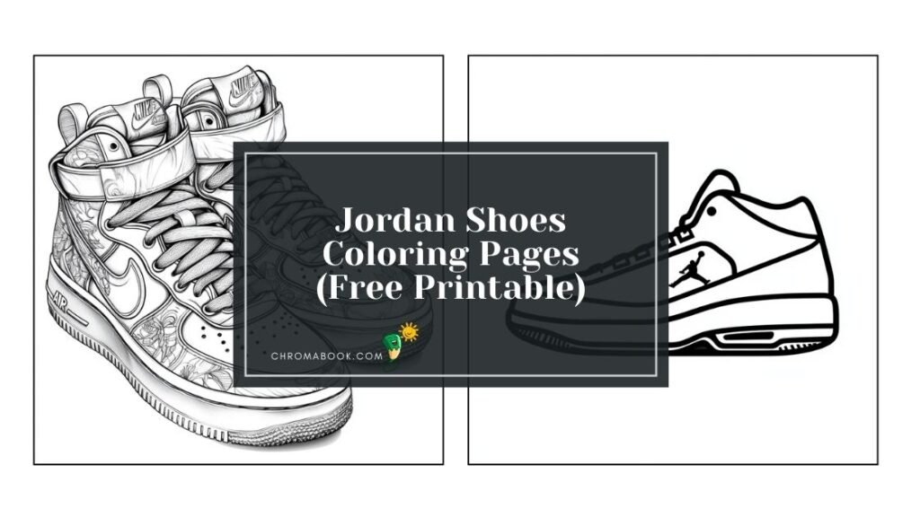 A detailed coloring page featuring iconic Jordan sneakers, perfect for sneaker enthusiasts, available as a free printable.