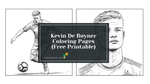 A fun coloring page featuring Kevin De Bruyne in action, perfect for fans. Enjoy this free printable for creativity and relaxation!