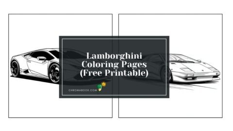 A dynamic Lamborghini outline on a coloring page, featuring sleek lines and sporty details, perfect for a free printable activity.