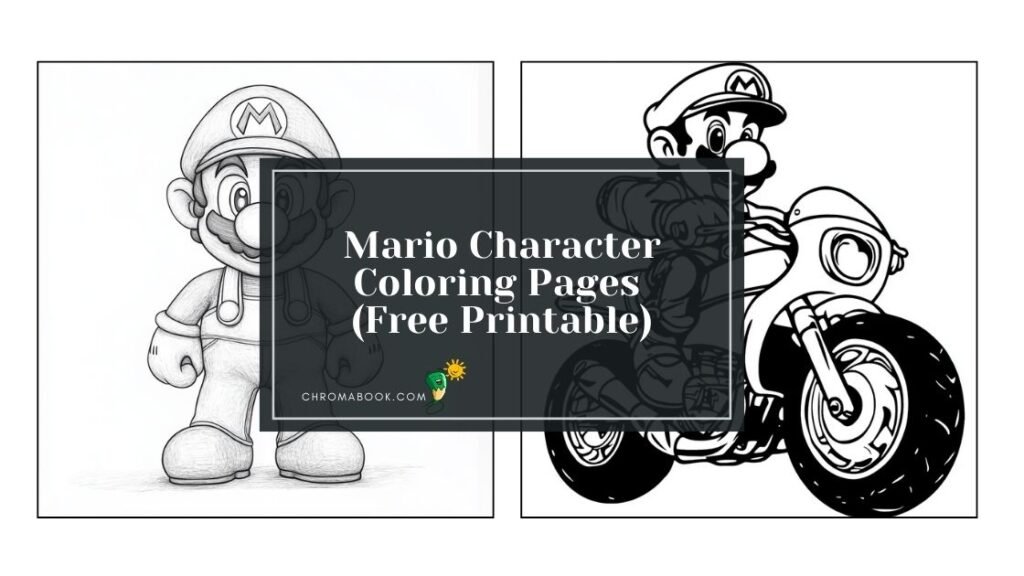 A fun coloring page featuring Mario and friends, perfect for fans of video games. Download this free printable for creative enjoyment!