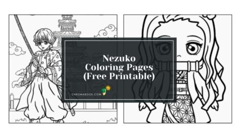 A detailed coloring page featuring Nezuko from Demon Slayer, surrounded by intricate patterns, perfect for free printable creativity.