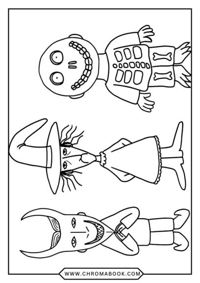 A whimsical Nightmare Before Christmas coloring page featuring Jack Skellington with spooky elements, perfect for a free printable activity.