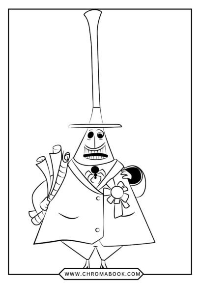 A whimsical Nightmare Before Christmas coloring page featuring iconic characters in a spooky yet festive design. Free printable!