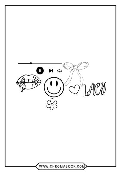 A fun Olivia Rodrigo coloring page featuring musical elements and whimsical designs, perfect for creativity. Free printable!