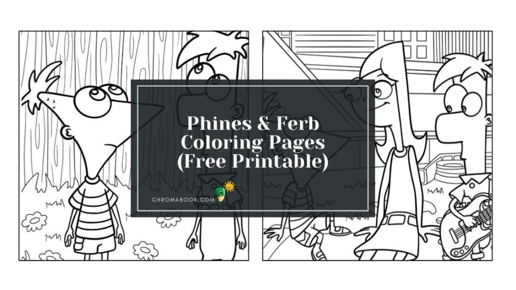 A fun Phineas and Ferb coloring page featuring the iconic characters in a whimsical adventure, perfect for kids. Free printable!