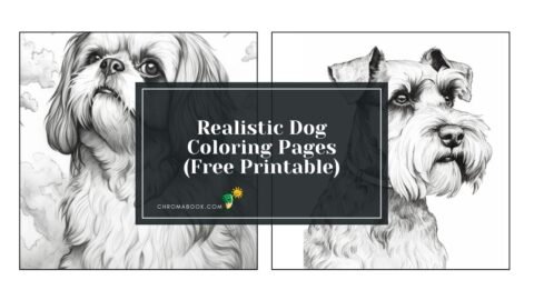 A realistic dog coloring page featuring intricate details, perfect for animal lovers. Download this free printable to unleash your creativity!