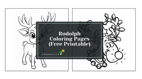 A whimsical coloring page featuring Rudolph the red-nosed reindeer, perfect for holiday fun and free printable joy!